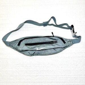 Nike Gray-Blue Men's Waist Bag Two Pockets Fits for IPhone 15